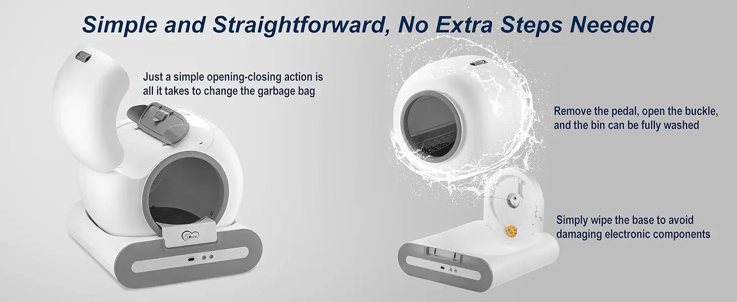 DOEL 65L Self-Cleaning Cat Litter Box Ti+c