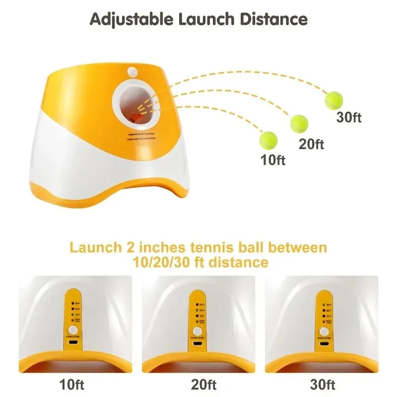 Zoomies Australia automatic dog ball launcher with adjustable launch distance for 10, 20, and 30 feet