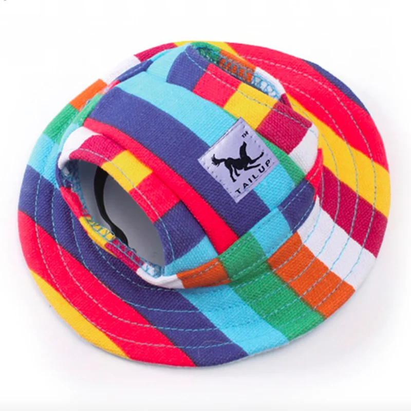 Colorful pet sunhat for small dogs and cats with adjustable strap by Zoomies Australia